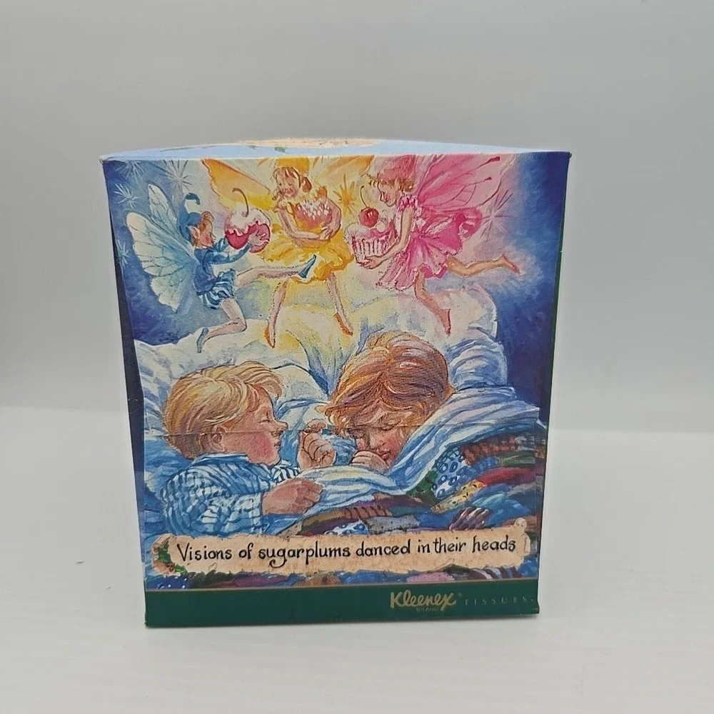 1992 Vintage Christmas Santa Claus Kleenex Box Empty Holiday Decor USA Made